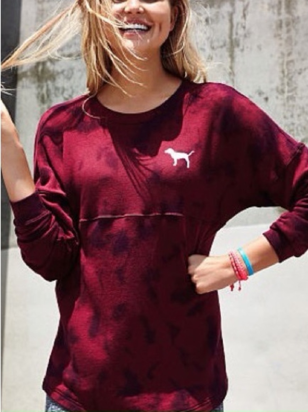 VS PINK // Mesh Campus Tie Dye Crewneck